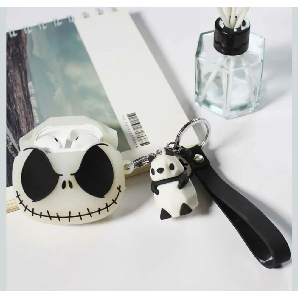 Halloween Glow Skull Airpods Pro Case White Black Nightmare Before‎ Christmas